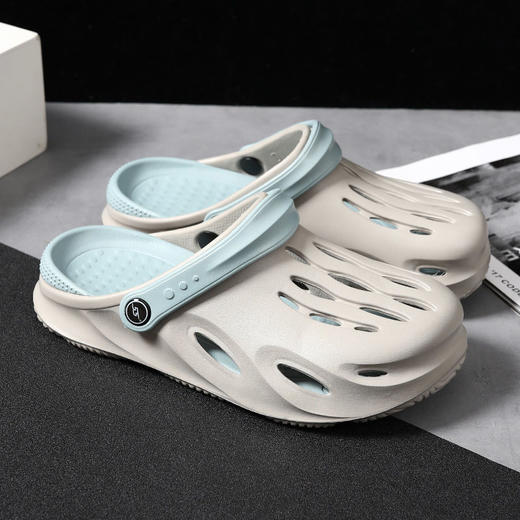 韩版洞洞鞋2021新款情侣百搭厚底防滑沙滩凉拖鞋 商品图4