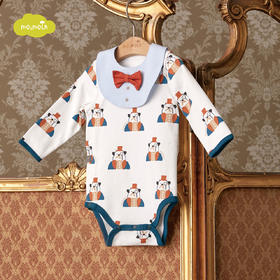 【尺码偏小请拍大一码】moimoln小云朵童装2021秋季新款男女宝三角爬服新生儿可爱连身衣LQF1NZBU08