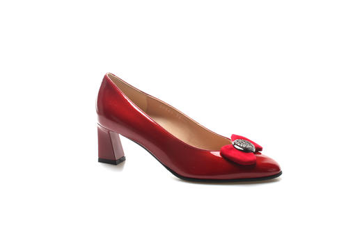 豪麟名鞋奥莱进口迪嘉女鞋皮鞋牛移膜革Z20544P红色  原价3260元 商品图0