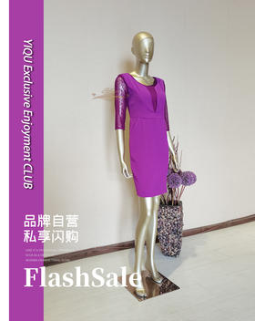 【特惠】YIQU |“浪漫花都”连身裙（深紫）