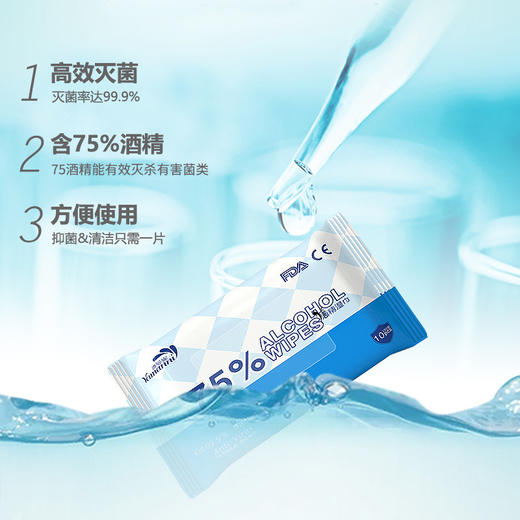 【特惠10包】75酒精湿巾10片装消毒湿纸巾氯免洗湿巾-M仓 商品图2
