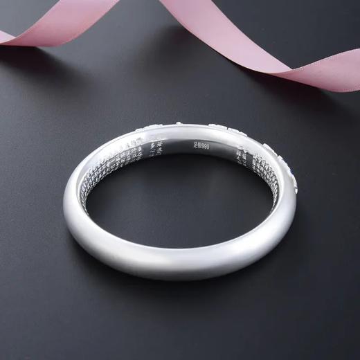 DNF-足银s999纯银手环手饰民族风景泰蓝心经素银磨砂手镯 商品图2