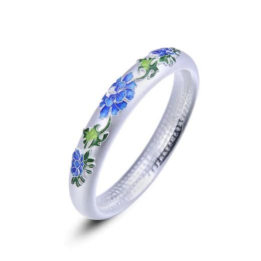 DNF-足银s999纯银手环手饰民族风景泰蓝心经素银磨砂手镯 商品图3