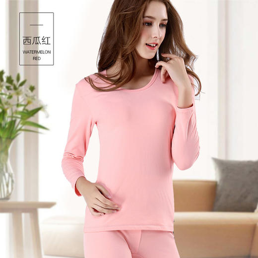 【服饰鞋包】女士保暖内衣套装秋冬无痕加厚牛奶衣高弹圆领秋衣秋裤打底衫套装 商品图4