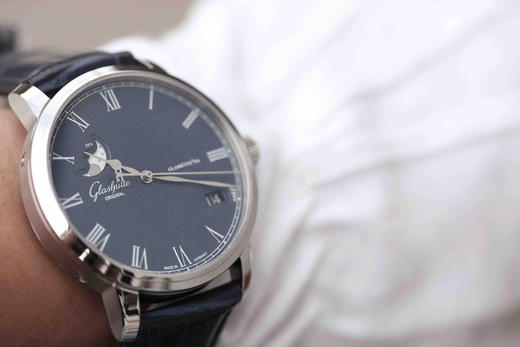 F格拉苏蒂原创议员大日历月相腕表100-04-32-12-04 。直径40mmx厚11mm。男士手表，皮表带，自动机械机芯，透底 商品图2