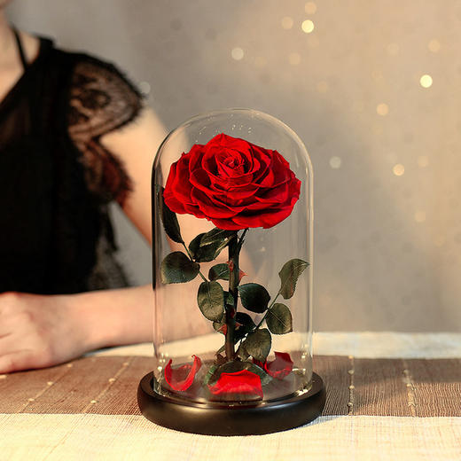 【永生花】幽幽独语 玻璃罩礼物七夕情人节创意礼品 商品图1