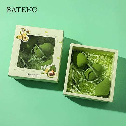 【美妆个护】牛油果3+1美妆蛋套装葫芦水滴斜切海绵粉扑非乳胶不吸粉干湿 商品图1