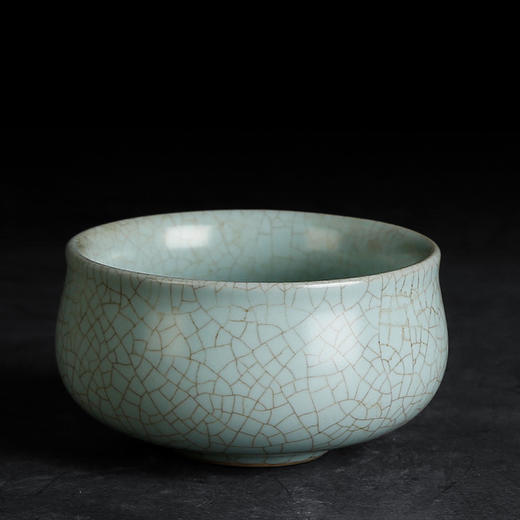 汝窑喝茶杯个人单个单杯主人杯陶瓷开片手工可养冰裂家用大号简约 商品图0