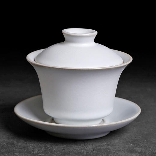 茶具盖碗单个汝窑开片家用功夫茶泡茶碗小号天青色陶瓷可养三才杯 商品图2