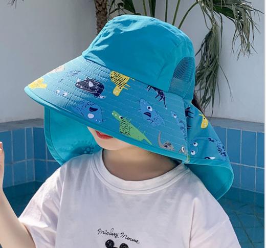 【儿童帽子】遮阳帽子儿童夏季防紫外线沙滩帽户外女童大沿太阳帽网眼渔夫帽男 商品图0