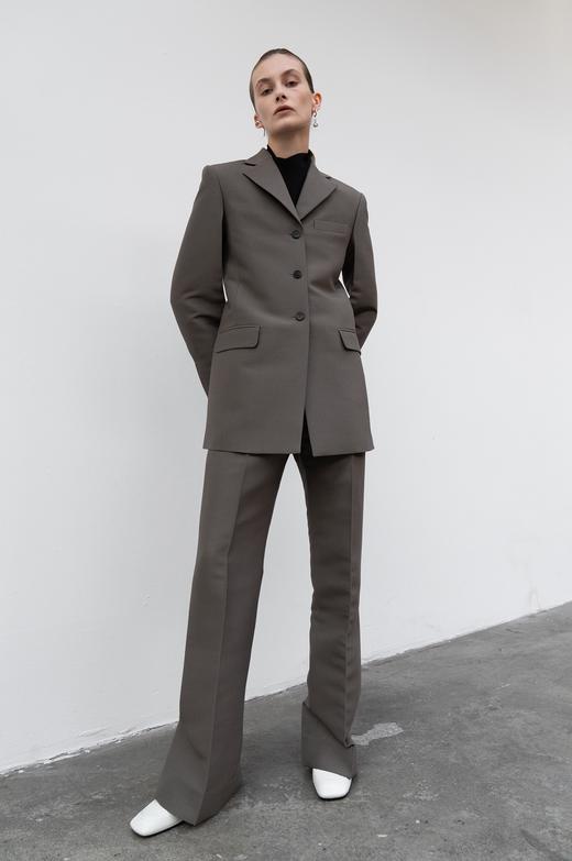 LOW CLASSIC 卡其色/深蓝色三粒扣羊毛西装外套 商品图1