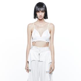 24ans White silky bra/sun top