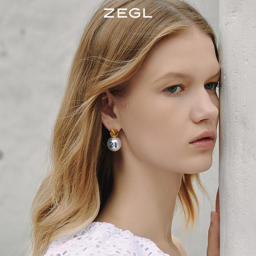 ZEGL高级感人造珍珠法式耳环女气质耳钉2021年新款潮925银针耳饰 商品图2