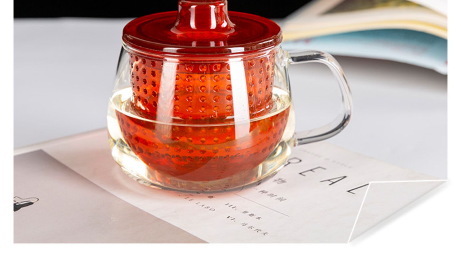 【质感太好了95建议入一套】聚可爱 玻璃茶花杯家用客厅办公室耐