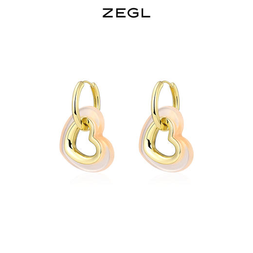 ZEGL设计师简约爱心耳圈耳环女复古个性耳扣耳钉心形耳坠网红耳饰 商品图1