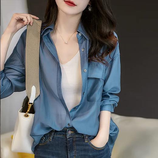 RWQ1301 大气靛蓝优质色泽感 ！OS廓形莱赛尔衬衫 商品图0