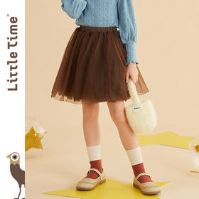 littletime女童半身裙秋季新款2023女孩洋气蓬蓬网纱春夏儿童短裙
