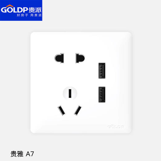 贵派面板 贵雅 A7白 五孔+USB 商品图0