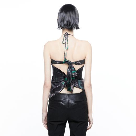 24ans silk printing kerchief 印花不对称吊带 商品图3