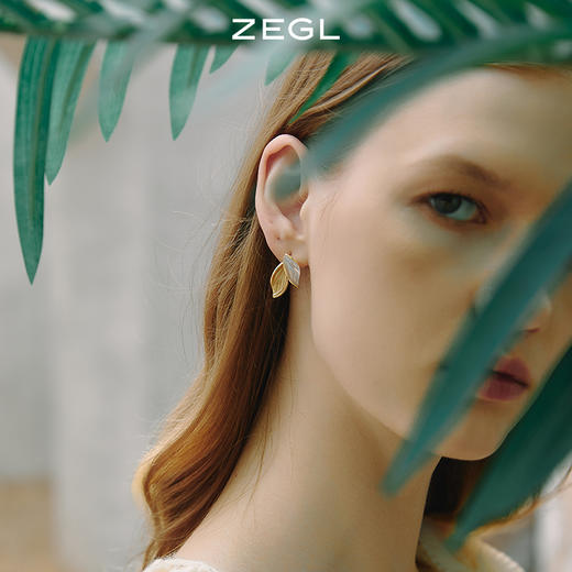 ZEGL森系叶子耳钉女夏气质流苏耳环2021年新款925银针耳饰高级感 商品图2
