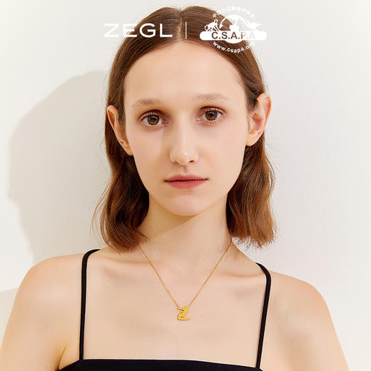 ZEGL×中国小动物保护协会猫咪字母项链女夏小众设计感个性锁骨链 商品图2