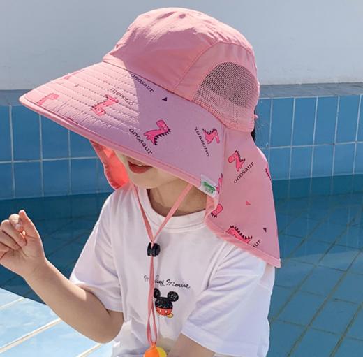 【儿童帽子】遮阳帽子儿童夏季防紫外线沙滩帽户外女童大沿太阳帽网眼渔夫帽男 商品图1