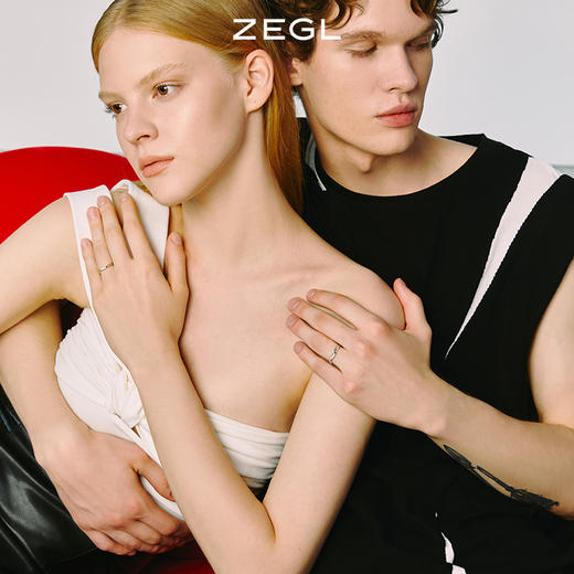 ZEGL925纯银不规则波浪戒指男女一对小众设计情侣对戒指环食指戒 商品图2
