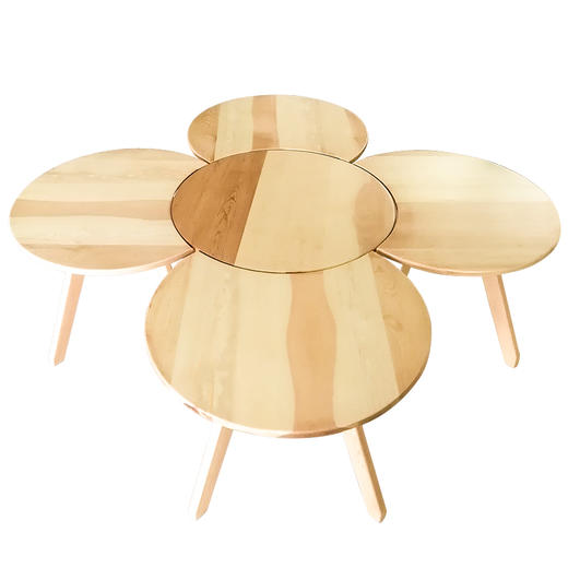 松木圆桌月牙桌 商品图4