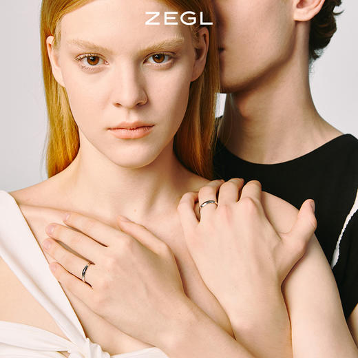ZEGL925纯银简约情侣戒指一对小众设计2021年新款潮指环食指戒子 商品图4