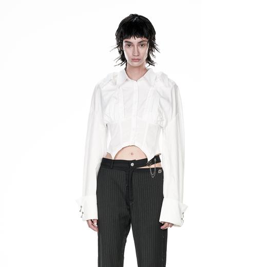 24ans Fishbone shirt white/black 鱼骨衬衣 商品图2