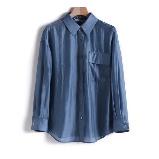 RWQ1301 大气靛蓝优质色泽感 ！OS廓形莱赛尔衬衫 商品图3