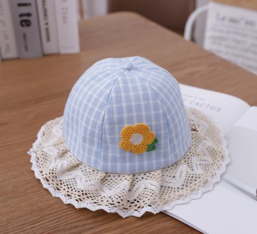 【母婴 】宝宝婴儿帽子春季薄款男童女童渔夫帽遮阳防晒花边格子太阳花盆帽 商品图4
