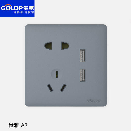 贵派面板 贵雅 A7 灰色 五孔+USB 商品图0