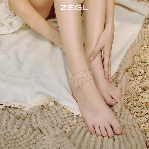 ZEGL设计师度假系列米珠多层脚链女夏森系2023新款高级感脚绳脚饰 商品图0