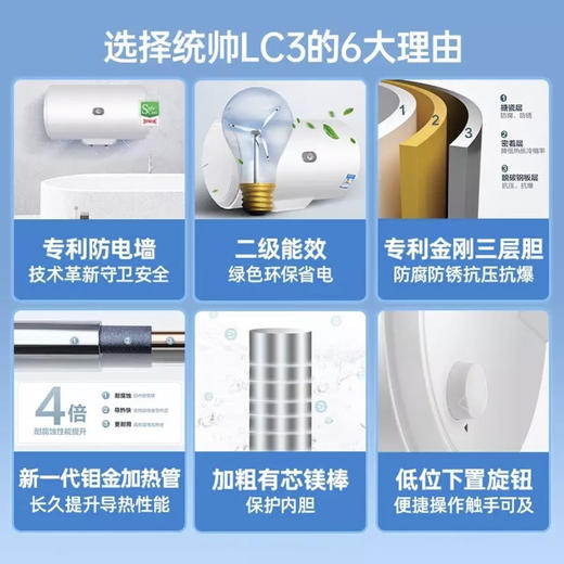 统帅（Leader）电热水器LES60H-LC3（E）（海尔出品） 商品图1