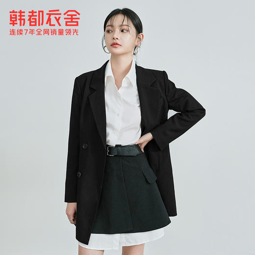 韩都衣舍2021春季新款女装宽松时尚气质西装外套PV9767 商品图3