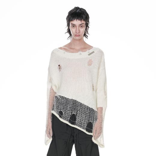 24ans 2021SS Off shoulder knitwear 黑/白 毛衣 商品图0