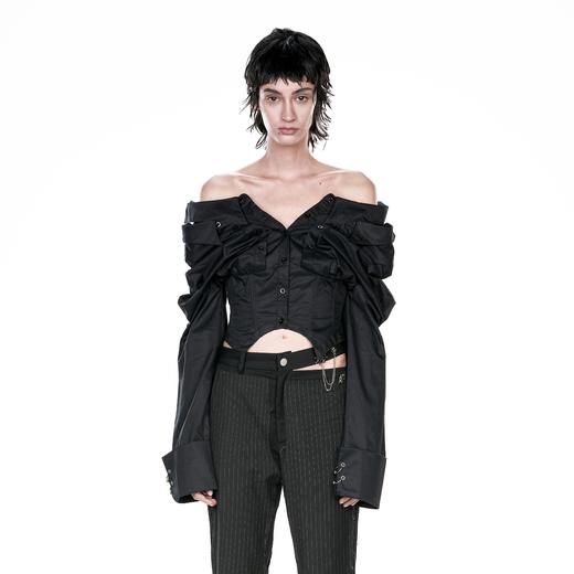 24ans Fishbone shirt white/black 鱼骨衬衣 商品图3