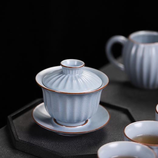 汝窑开片茶海陶瓷功夫茶具汝瓷公道杯家用大号倒茶杯公平杯 商品图1