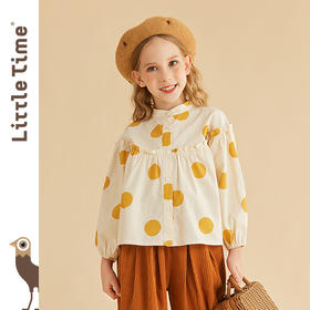 littletime女童衬衫秋季新款韩版春秋款长袖儿童纯棉衬衣上衣