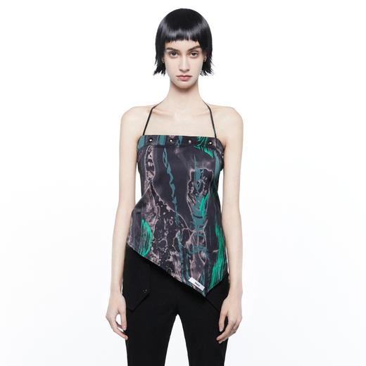 24ans silk printing kerchief 印花不对称吊带 商品图0