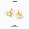 ZEGL设计师简约爱心耳圈耳环女复古个性耳扣耳钉心形耳坠网红耳饰 商品缩略图3