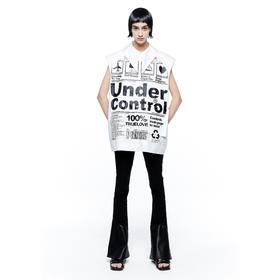 24ans Printed sleeveless oversize vest