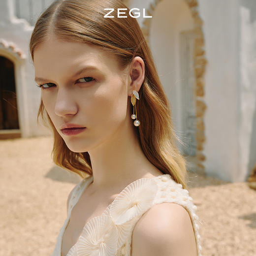 ZEGL森系叶子耳钉女夏气质流苏耳环2021年新款925银针耳饰高级感 商品图4