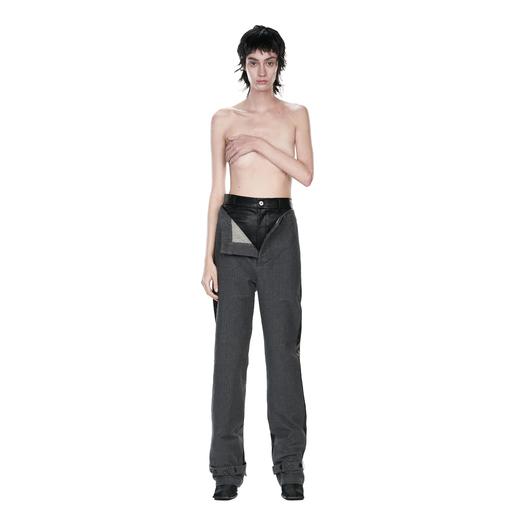 24ans 2021SS False two stitching pants 双层皮裤 商品图1