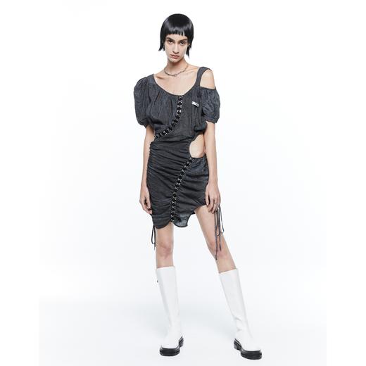 24ans Bubble sleeve pleated dress 商品图1