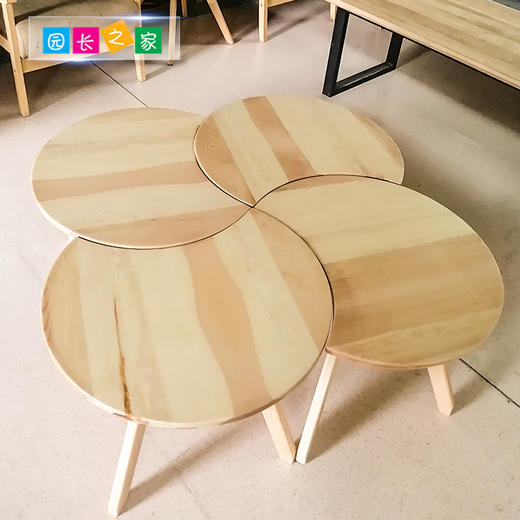 松木圆桌月牙桌 商品图1