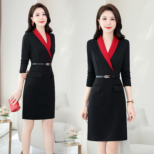 WZNH-BLKE2132时尚简约气质收腰显瘦百搭连衣裙 商品图0