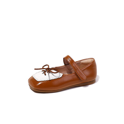 mrbaby女童皮鞋赫本拼接蝴蝶结休闲单鞋秋季新款小中童公主鞋 商品图4