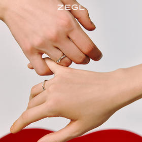 ZEGL925纯银不规则波浪戒指男女一对小众设计情侣对戒指环食指戒
